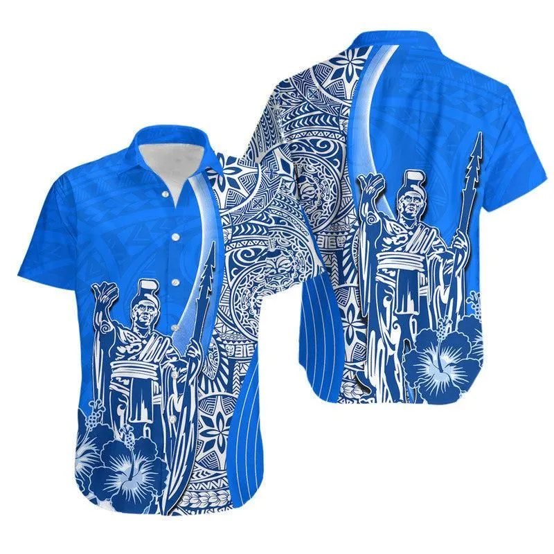 Hawaiian King Kamehameha Hawaiian Shirt Vibe Blue Style Lt6_0
