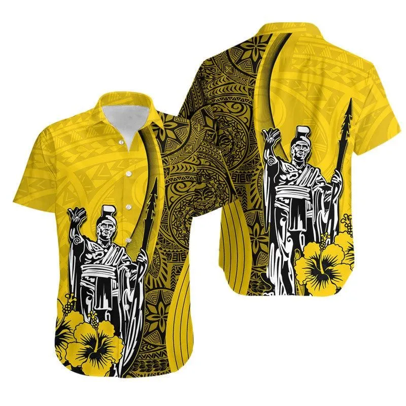 Hawaiian King Kamehameha Hawaiian Shirt Vibe Yellow Style Lt6_0