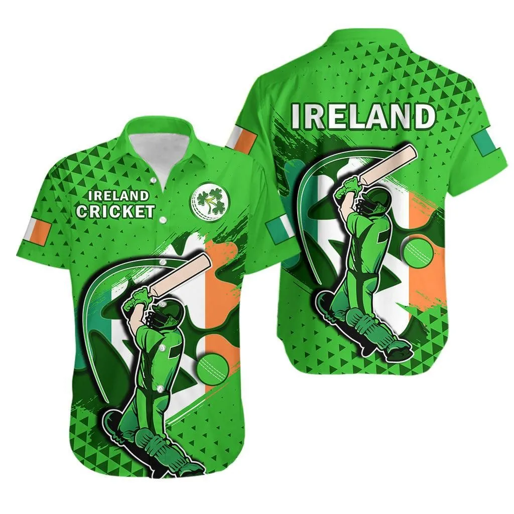 Ireland Cricket Hawaiian Shirt Irish Flag Shamrock Sporty Style Lt14_0