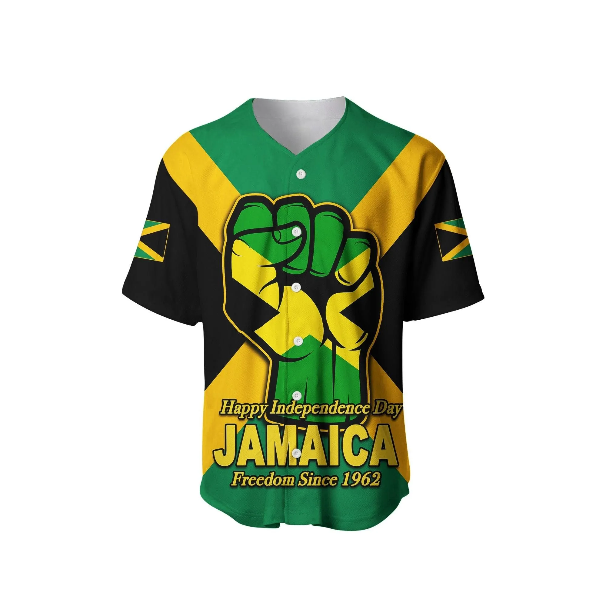 Jamaica Independence Day Baseball Shirt Lt6_0