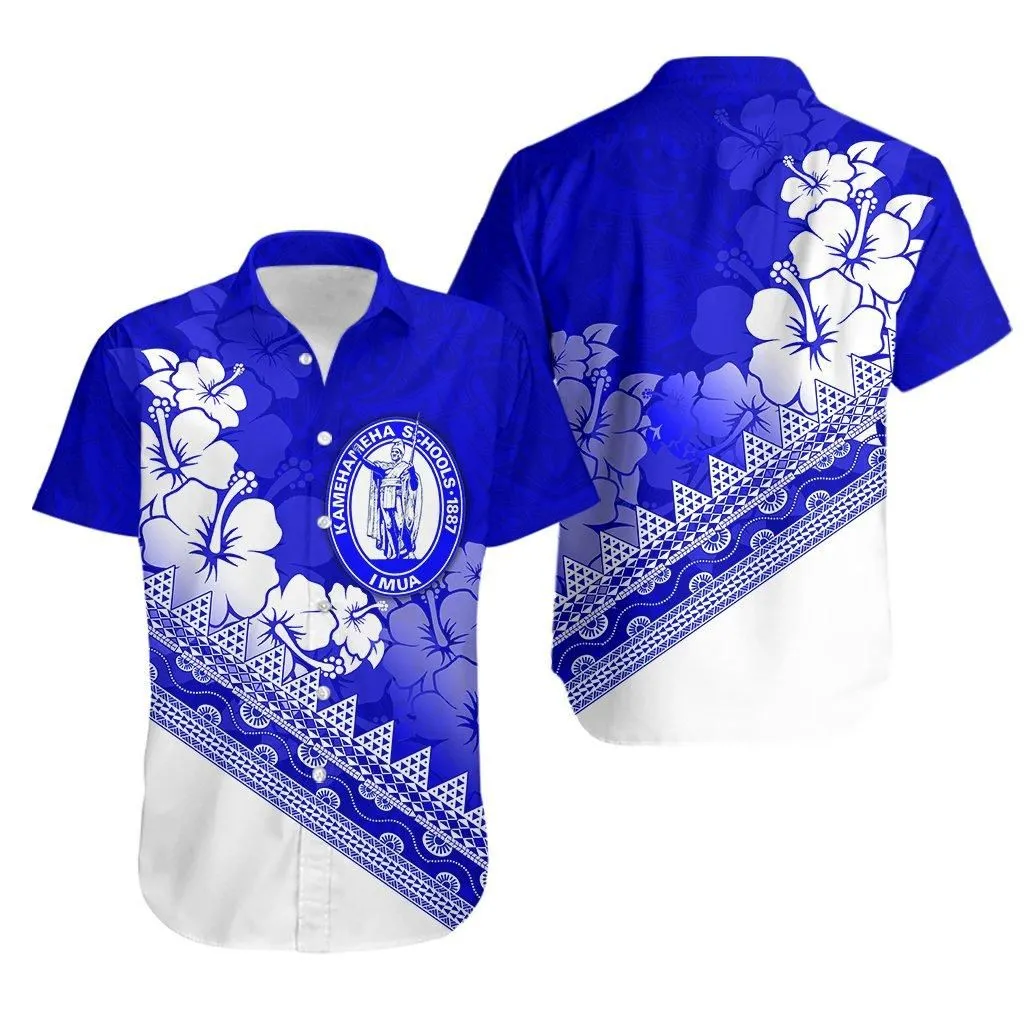 Kamehameha Schools Hawaiian Shirt Hibiscus Lt6_1