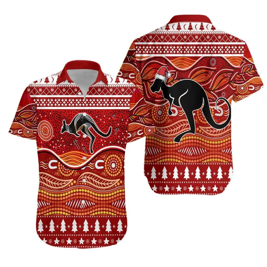 Kangaroo Aboriginal Art Indigenous Christmas Hawaiian Shirt Lt7_0