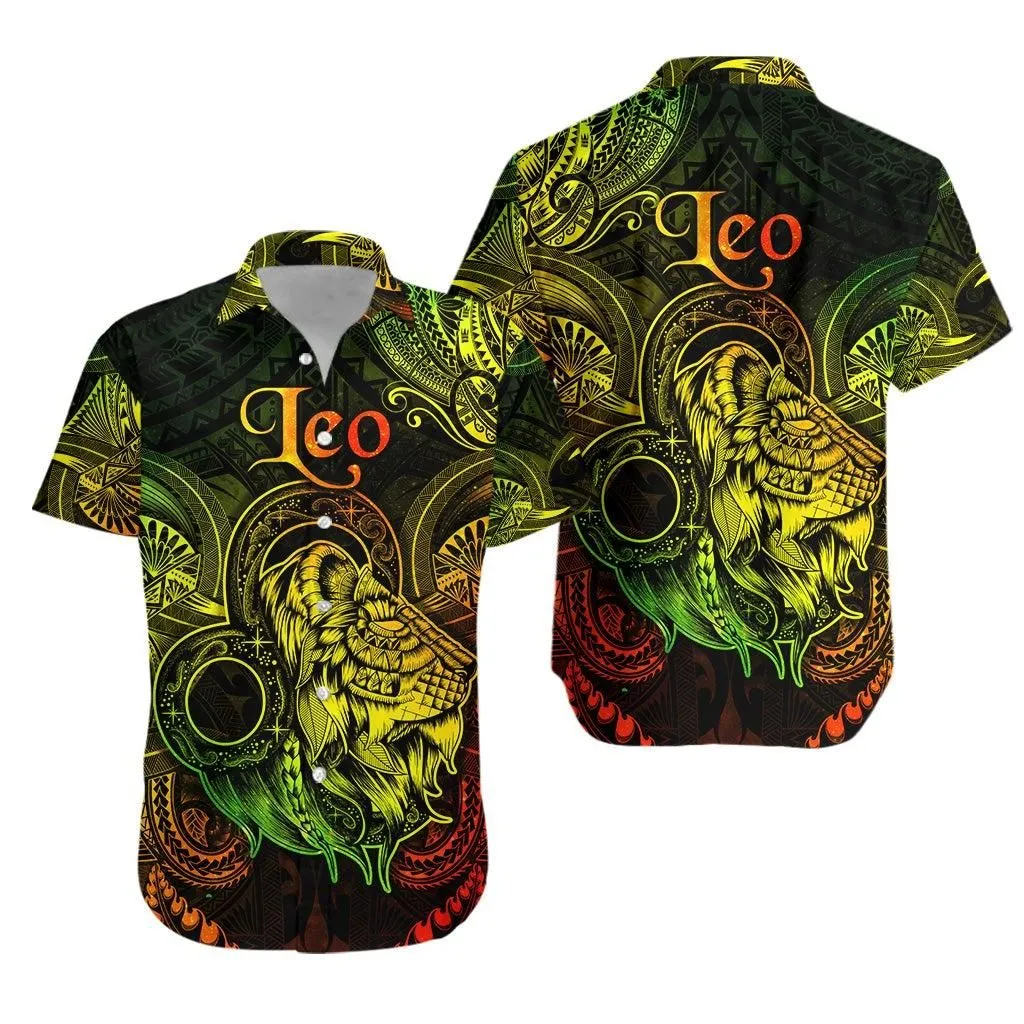 Leo Zodiac Polynesian Hawaiian Shirt Unique Style   Reggae Lt8_1