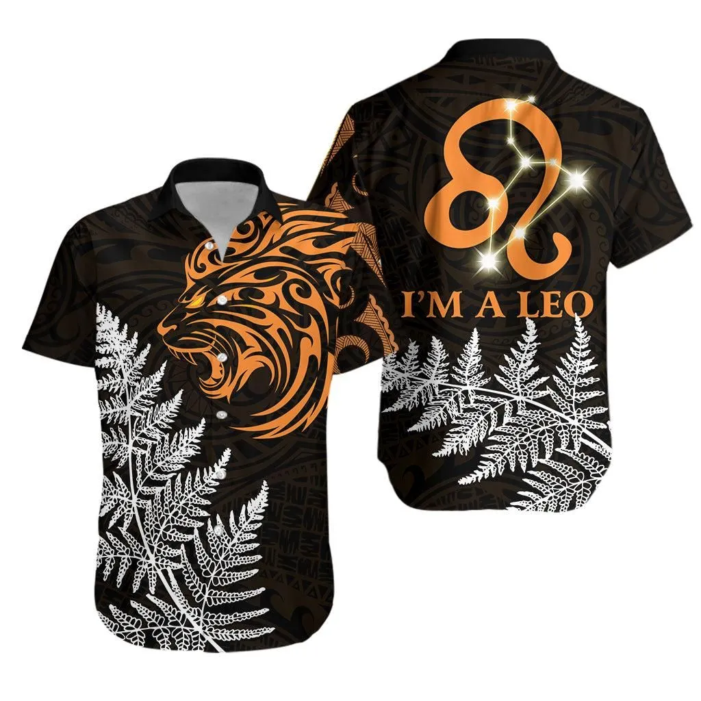 Leo Zodiac Style Maori Hawaiian Shirt Orange Lion Lt13_1