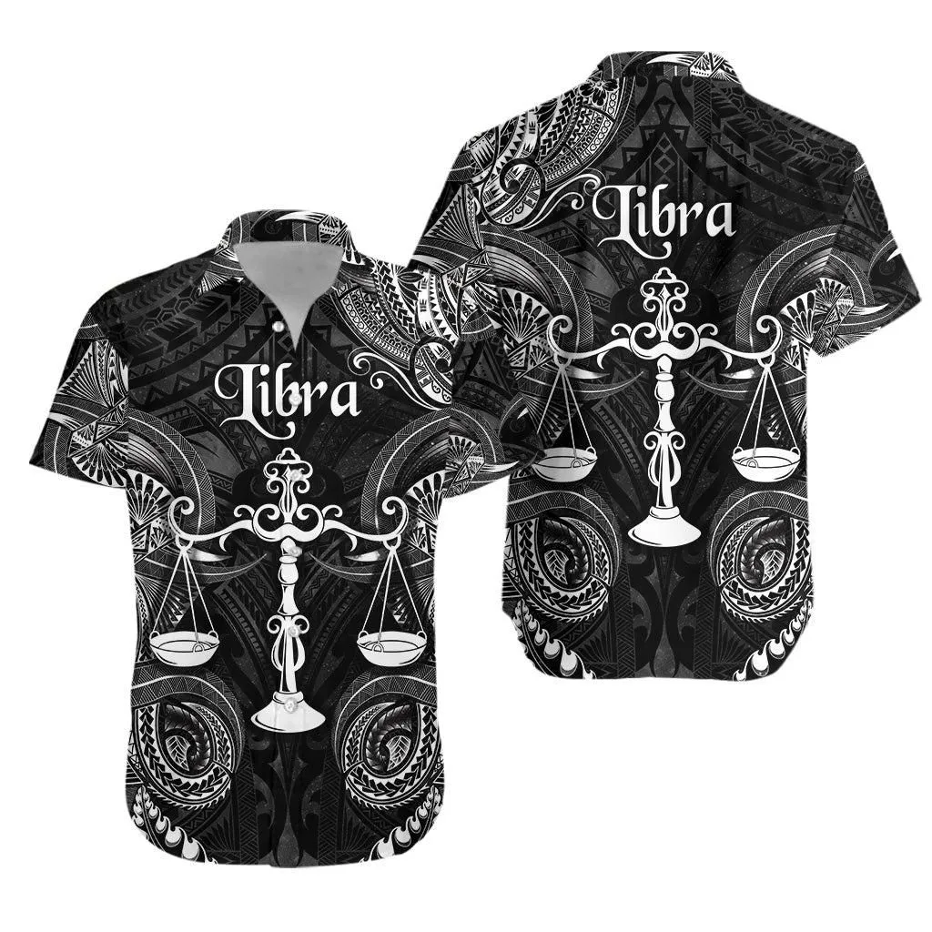 Libra Zodiac Polynesian Hawaiian Shirt Unique Style   Black Lt8_1