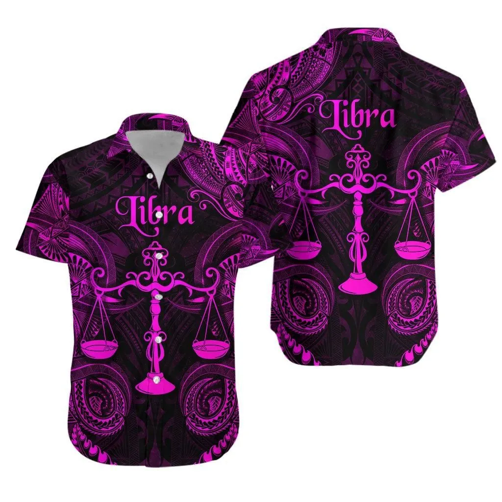 Libra Zodiac Polynesian Hawaiian Shirt Unique Style   Pink Lt8_1