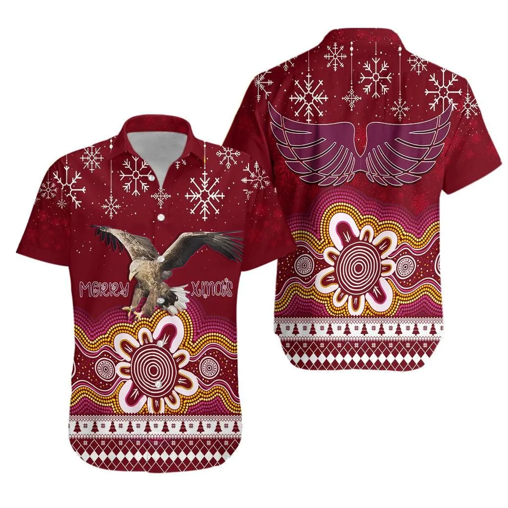Manly Sea Eagle Aboriginal Christmas Red Wings Hawaiian Shirt Lt7_0