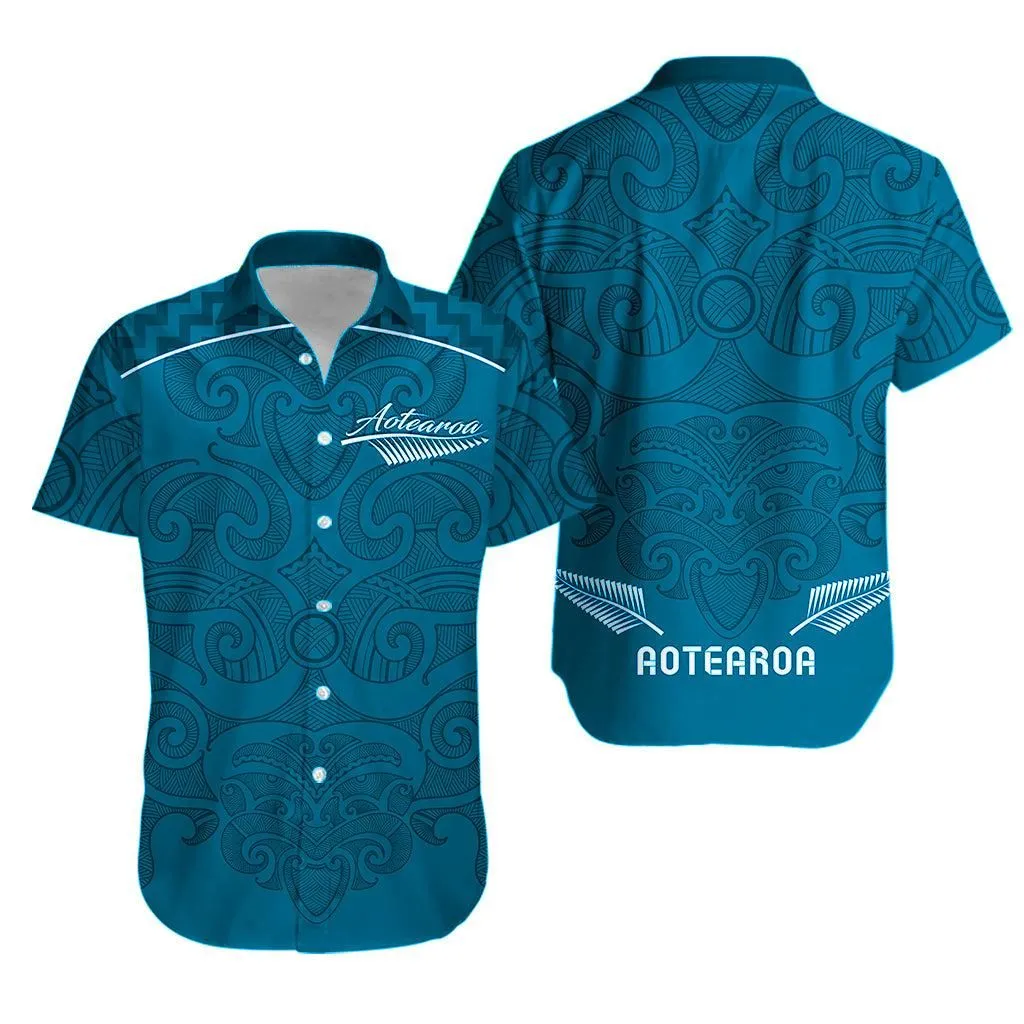 Maori 2021 Hawaiian Shirt   Turquoise Aotearoa Tattoo Lt13_1