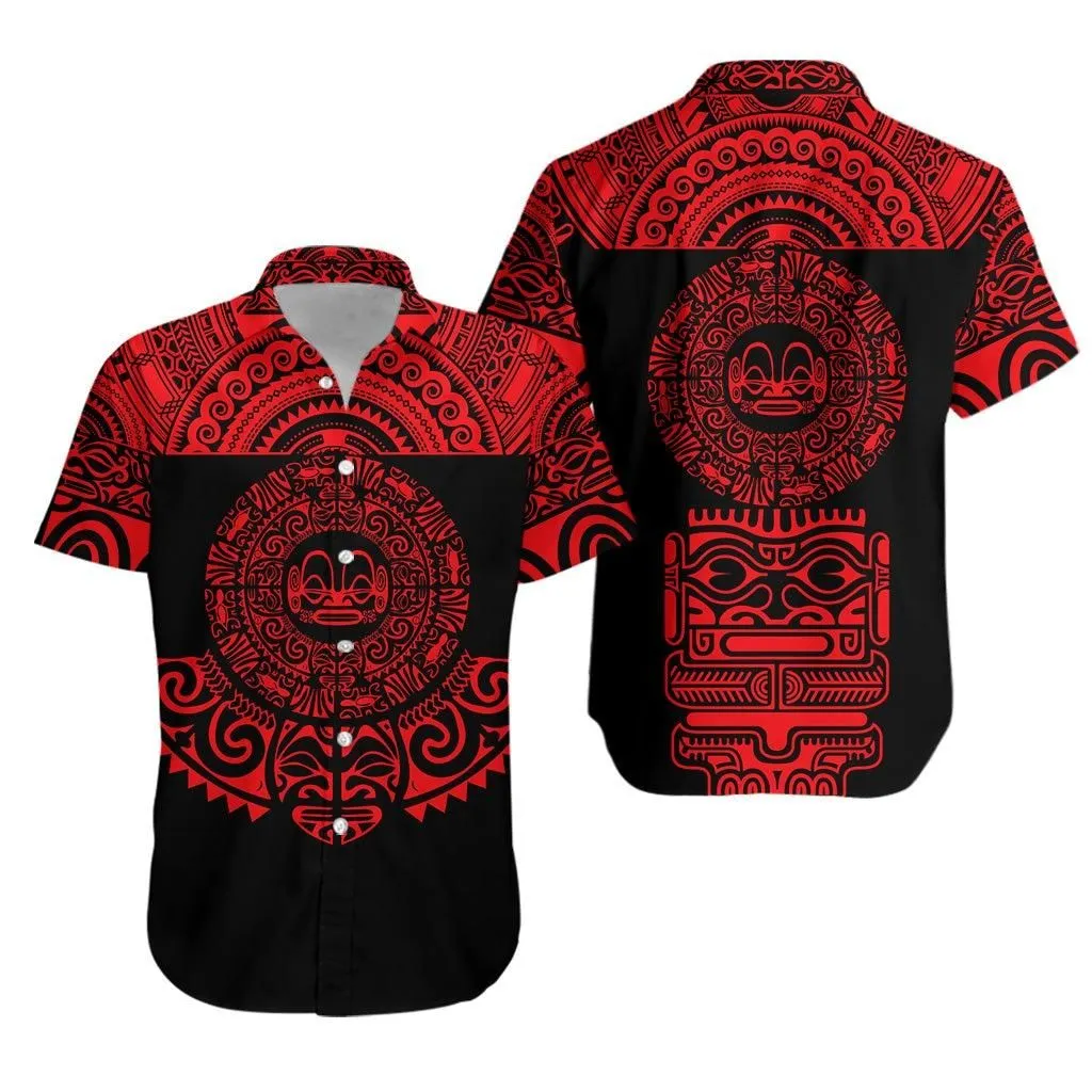 Marquesas Islands Hawaiian Shirt Marquesan Tattoo Simplified Version   Red Lt8_1