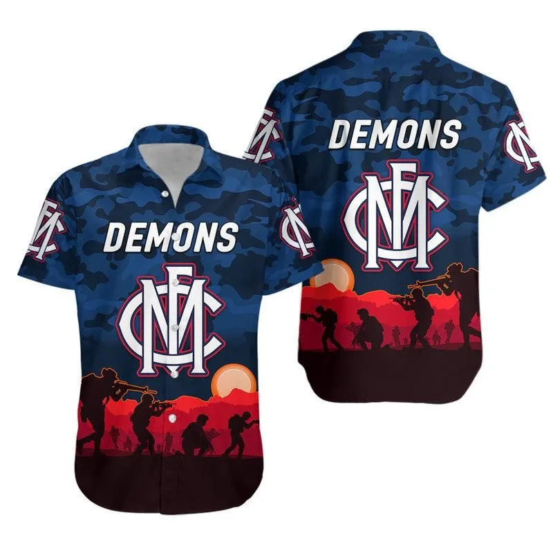 Melbourne Demons Anzac Hawaiian Shirt Simple Style Lt8_1