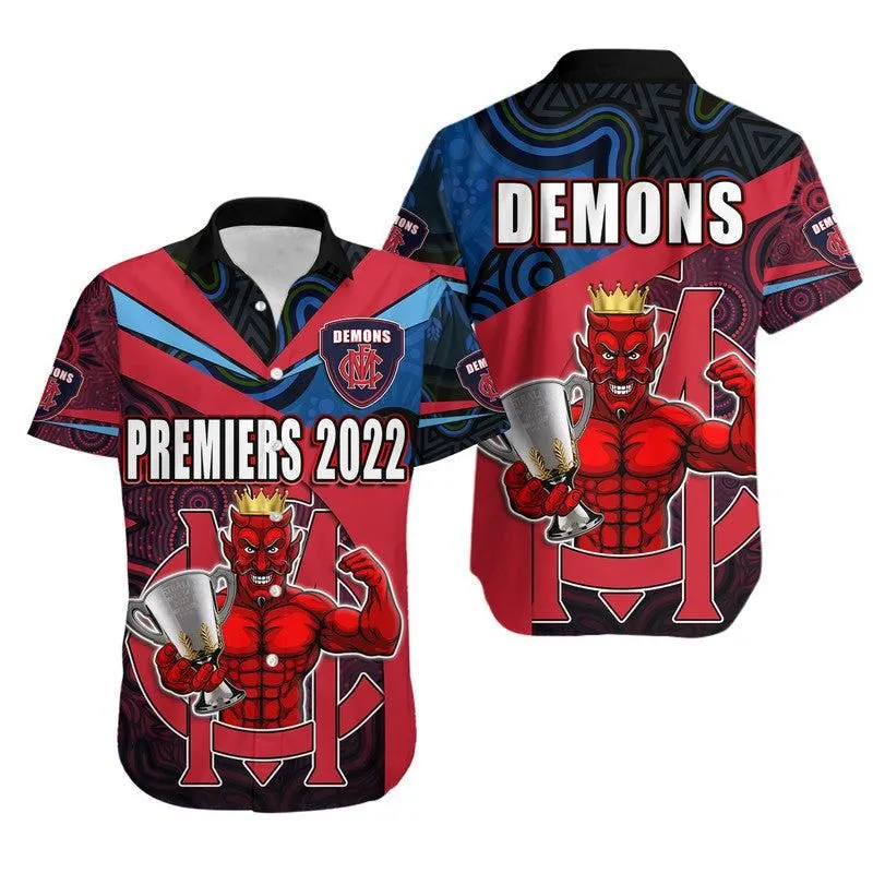 Melbourne Football 2022 Premiers Hawaiian Shirt Demons Indigenous Style Lt9_0