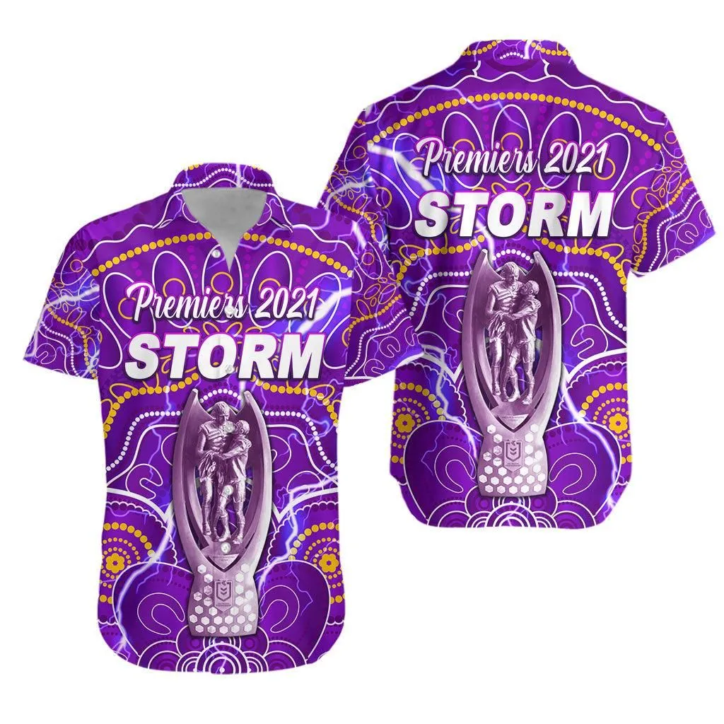Melbourne Storm Hawaiian Shirt 2021 Indigenous Premiers   Trophy Lt8_1
