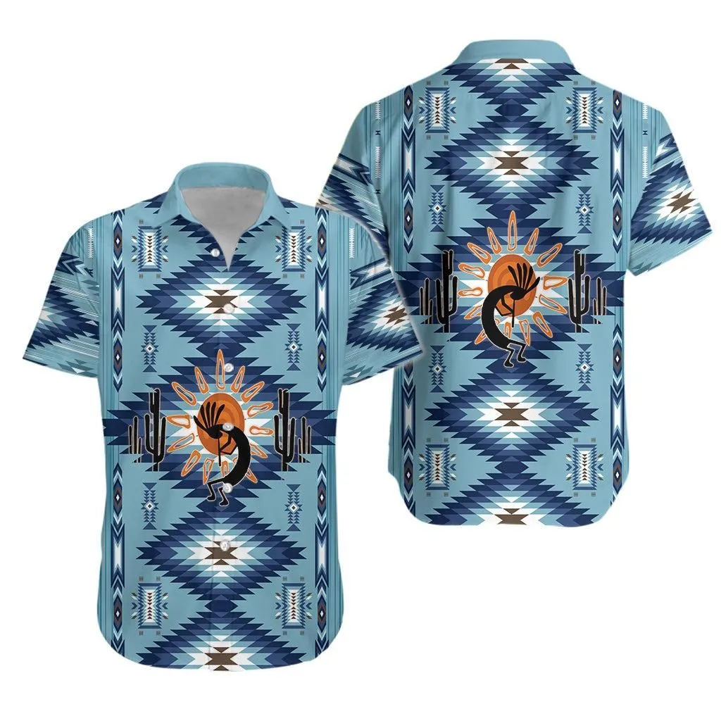 Native American Hawaiian Shirt Kokopelli Mix Navajo Pattern Lt7_0