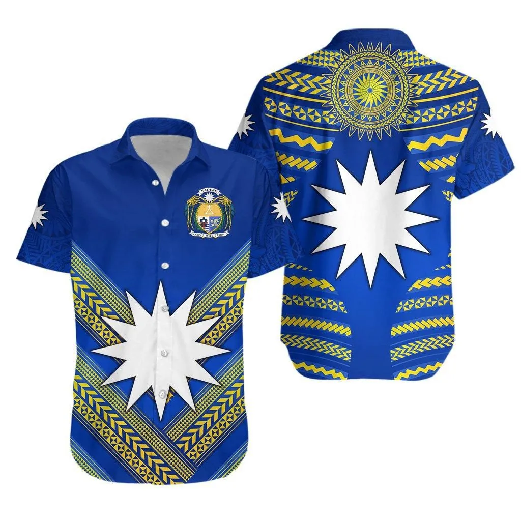 Nauru Polynesian Flag Hawaiian Shirt Creative Style Blue Lt8_1