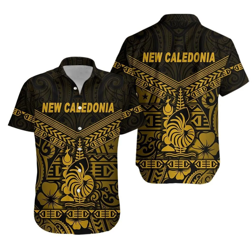 New Caledonia Hawaiian Shirt Simple Style Gold Lt8_1
