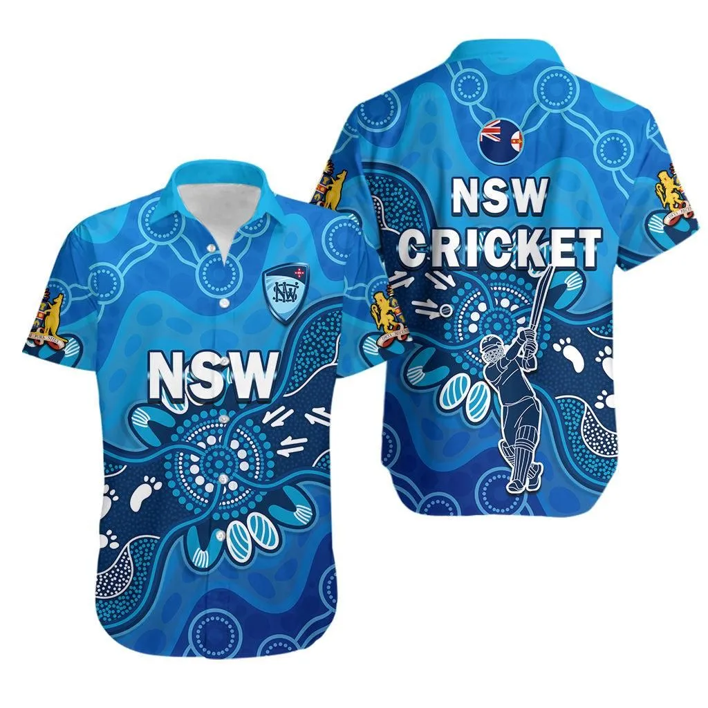 New South Wales Cricket Hawaiian Shirt Nsw 2022 Aboriginal Art Lt14_0