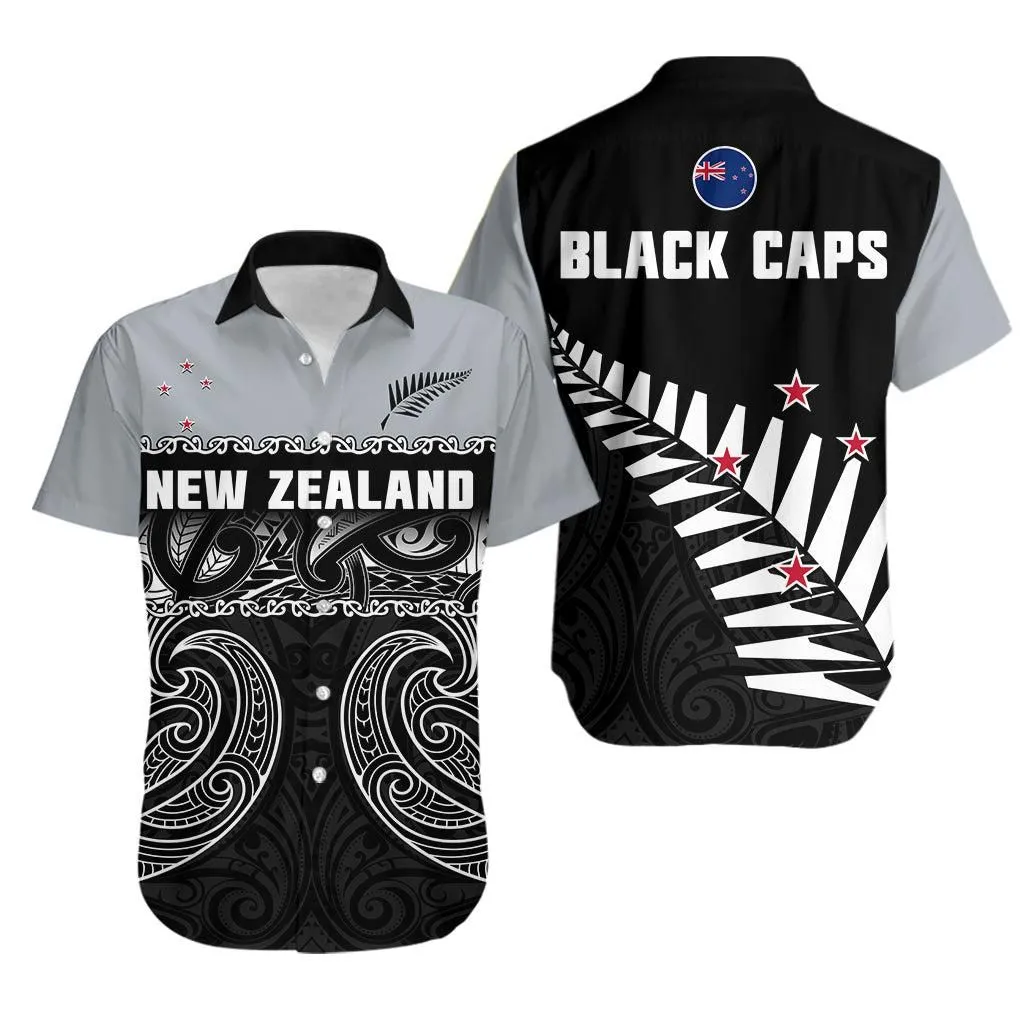 New Zealand 2022 Cricket Hawaiian Shirt Black Cap Silver Fern Maori Lt14_0