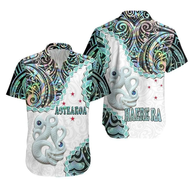 New Zealand Maori Hawaiian Shirt Aotearoa Manaia Basic Paua Shell   Heare Ra Lt9_0 thekingshirt