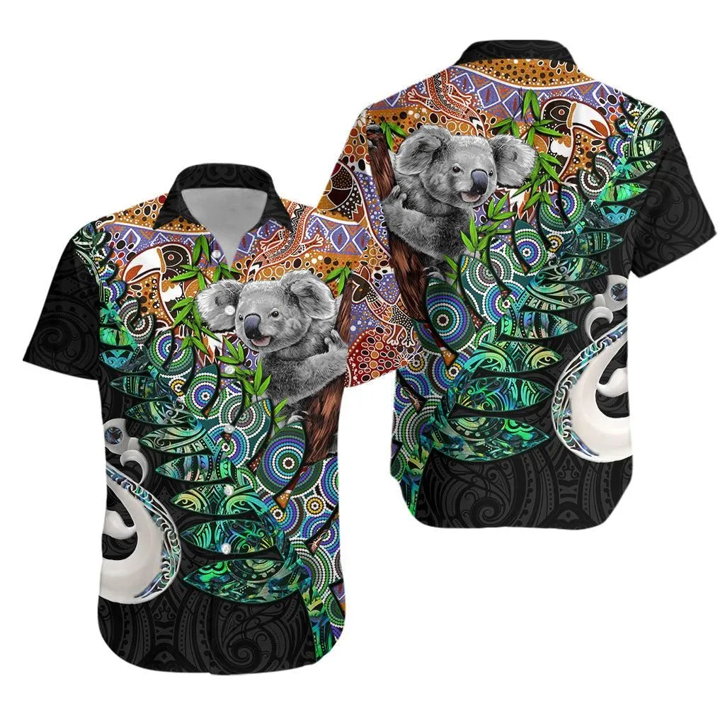 New Zealand Maori Manaia And Australian Aboriginal Koala Hawaiian Shirt Lt4_0 thekingshirt