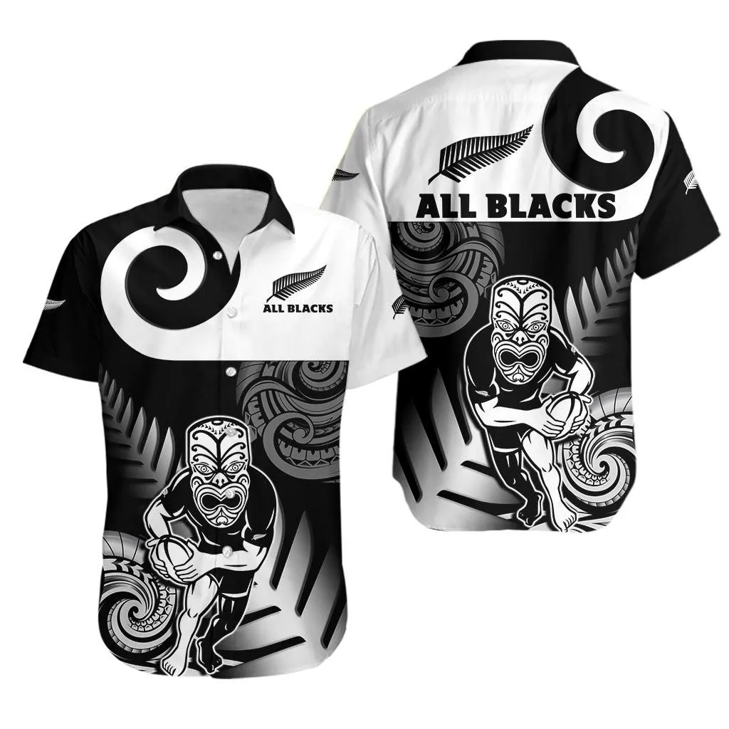 New Zealand Silver Fern Rugby Hawaiian Shirt All Black Maori Koru Lt14_0 thekingshirt