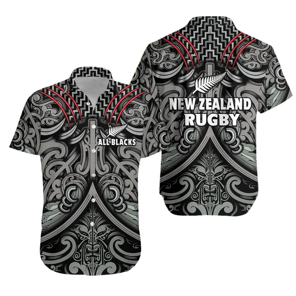 New Zealand Silver Fern Rugby Hawaiian Shirt All Black Nz Maori Pattern Lt13_0 thekingshirt