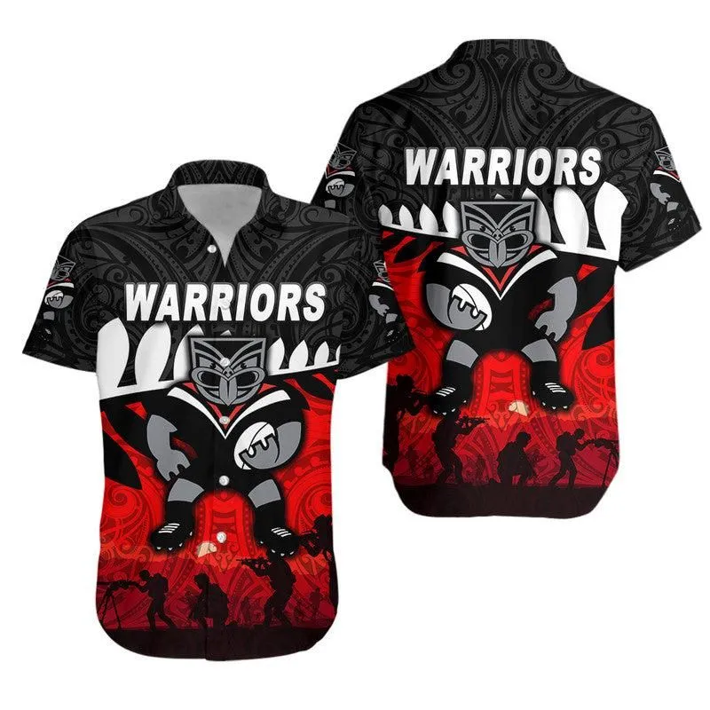 New Zealand Warriors Anzac 2022 Hawaiian Shirt Maori Simple Style Lt8_1 thekingshirt