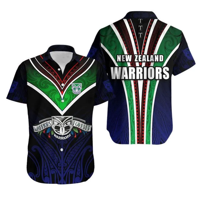 New Zealand Warriors Hawaiian Shirt The Warriors Special Maori Silver Fern Style Lt9_0 thekingshirt
