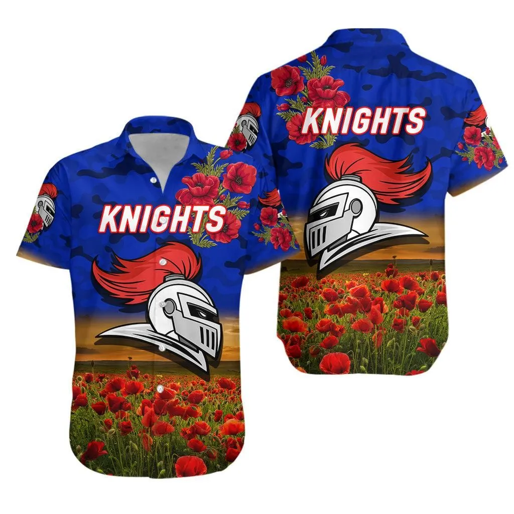 Newcastle Knights Anzac 2022 Hawaiian Shirt Poppy Flowers Vibes Lt8_1 thekingshirt