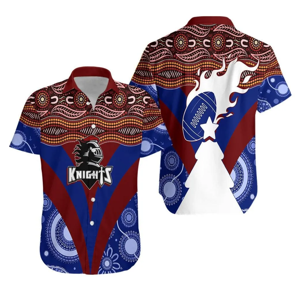 Newcastle Knights Christmas Rugby Aboriginal Art Hawaiian Shirt Lt7_0 thekingshirt