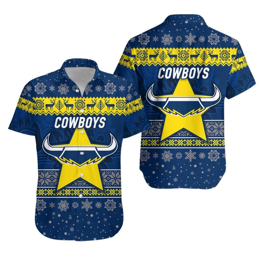 North Queensland Cowboys Hawaiian Shirt Christmas Simple Style Lt8_1 thekingshirt