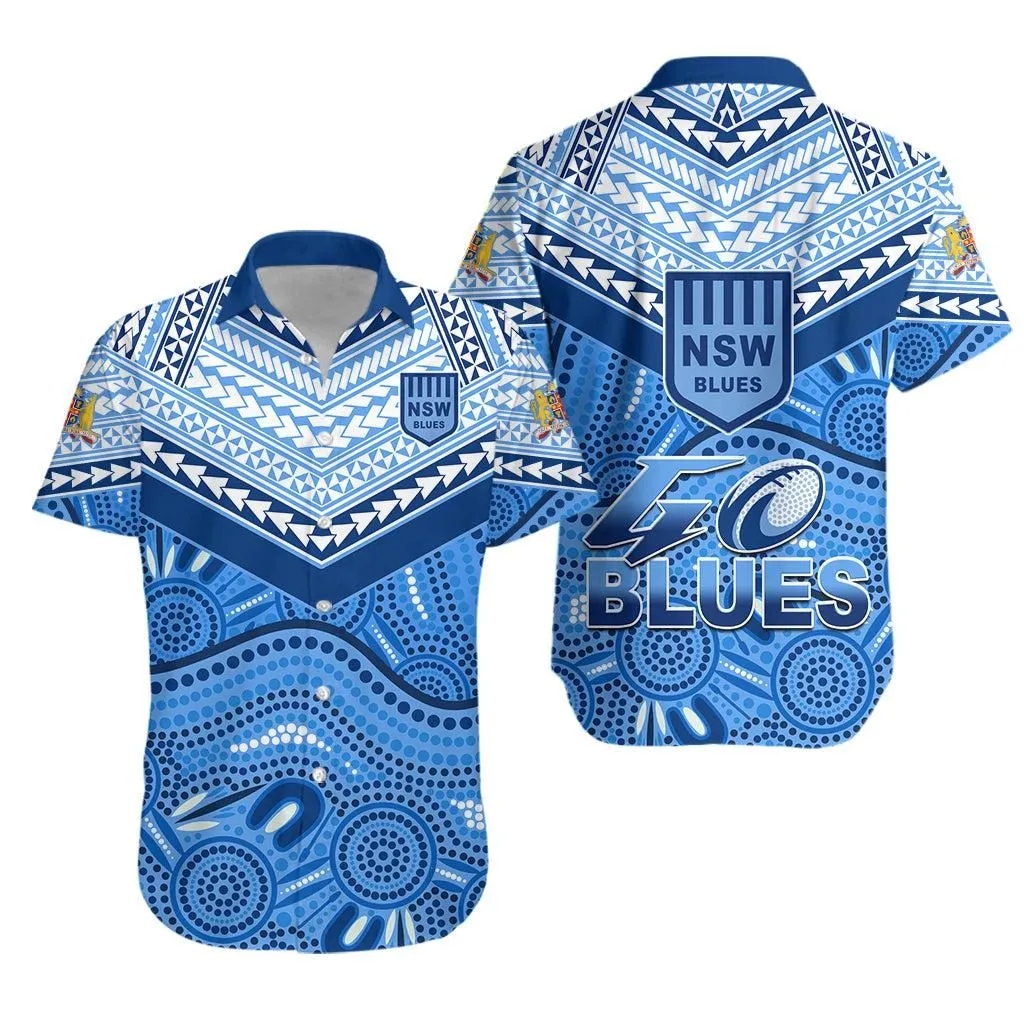 Nsw Blues Hawaiian Shirt Aboriginal And Polynesia Admirable Lt13_0 thekingshirt