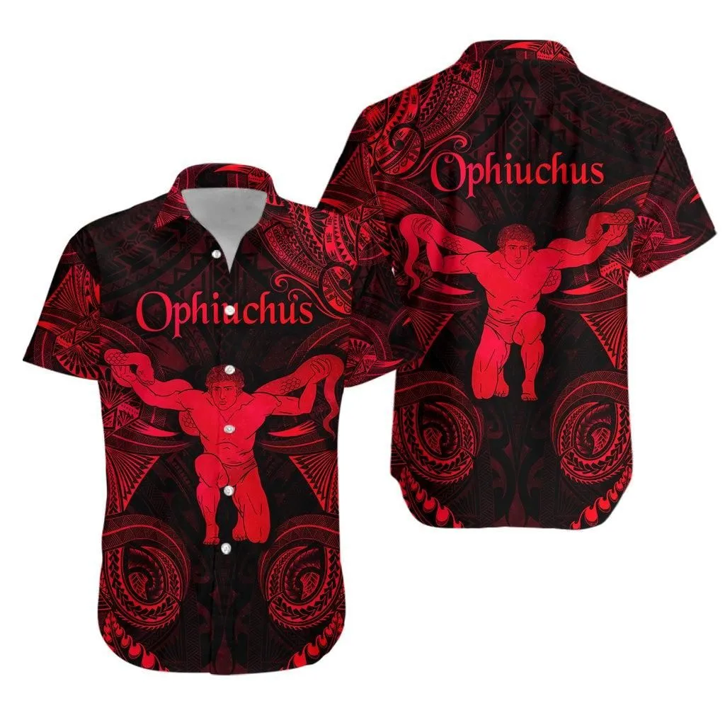 Ophiuchus Zodiac Polynesian Hawaiian Shirt Unique Style Red Lt8_1 thekingshirt