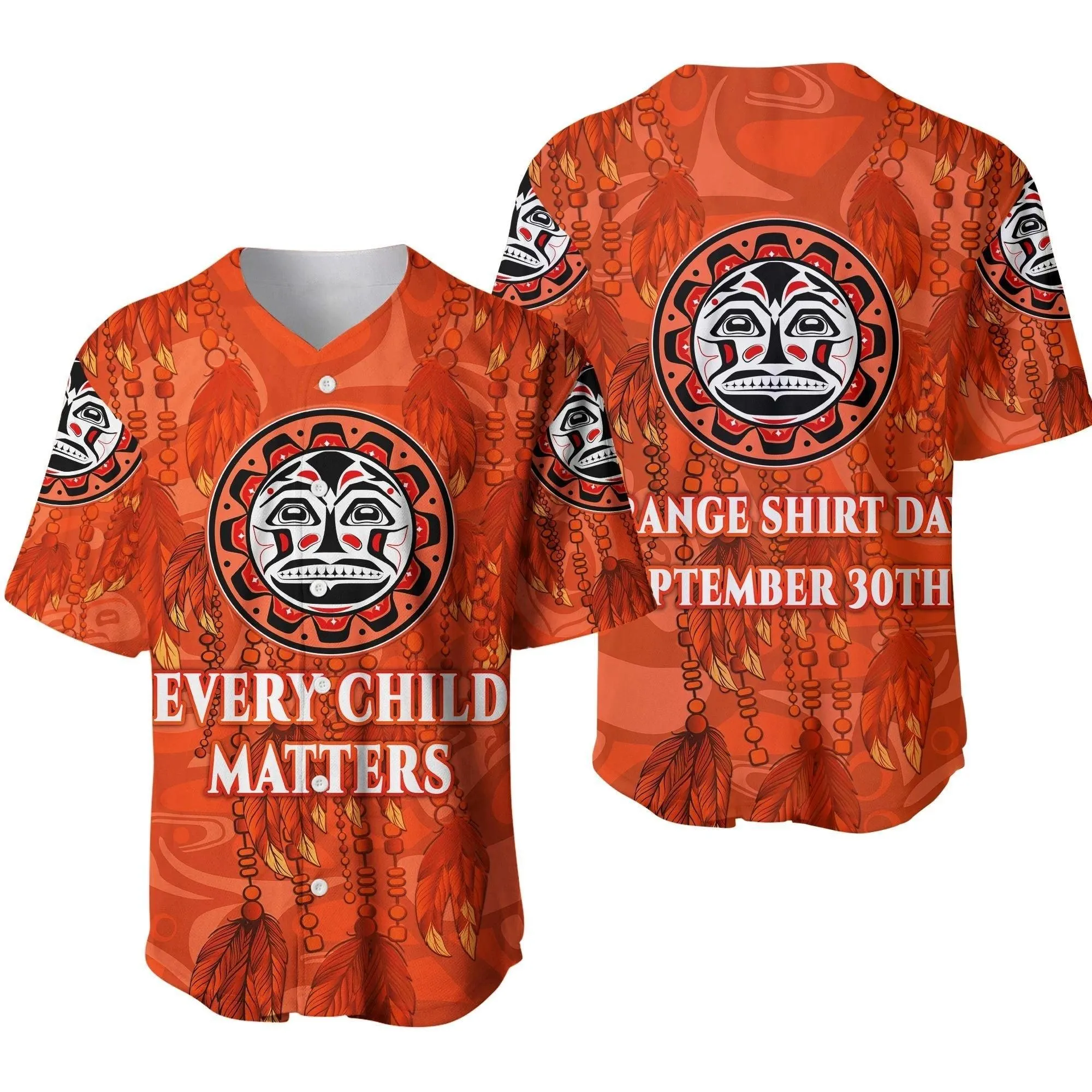Orange Shirt Day Baseball Jersey Every Child Matters Dreamcatcher Aboriginal Lt8_0 thekingshirt