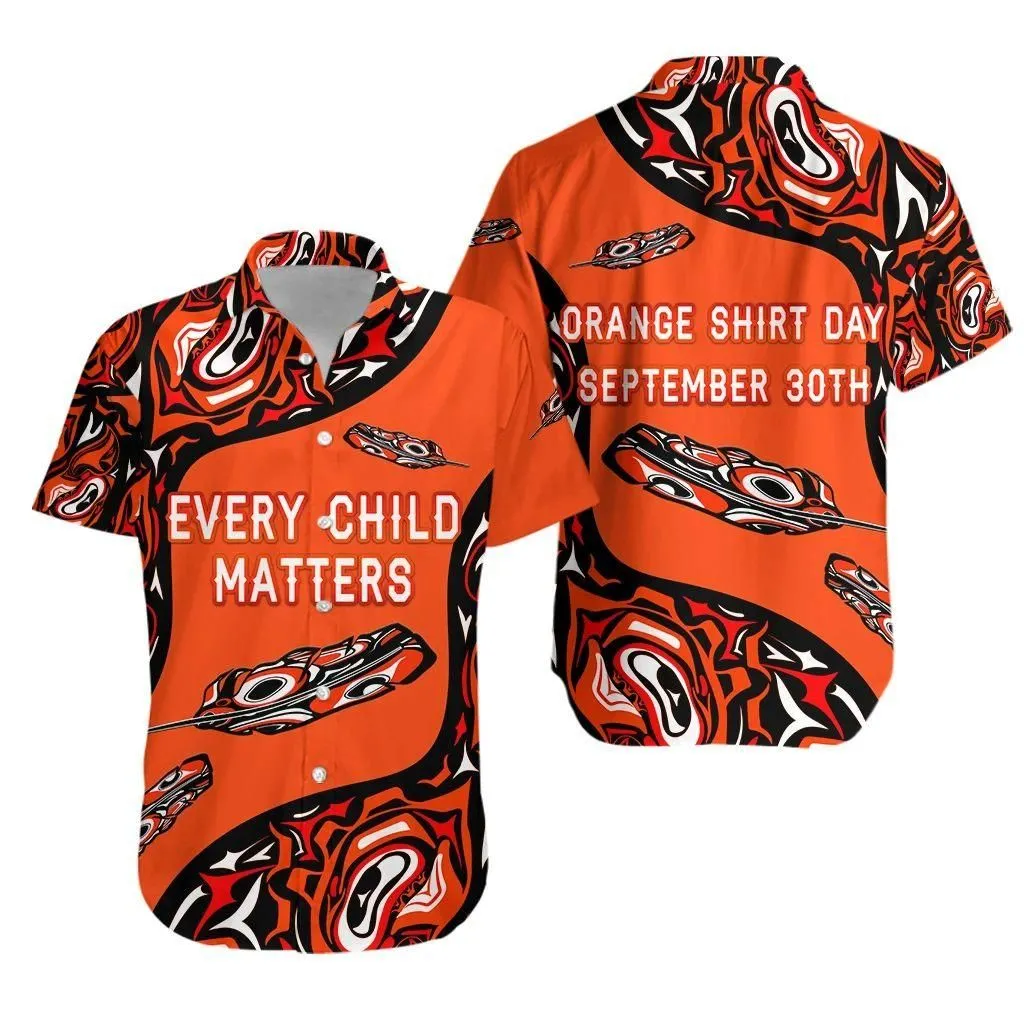 Orange Shirt Day Hawaiian Shirt Every Child Matters Aboriginal Feather Lt8_1 thekingshirt