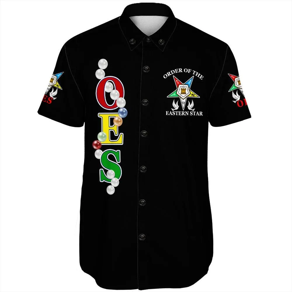 Order Of The Eastern Star Pearls Black Short Sleeve Shirt T09_0