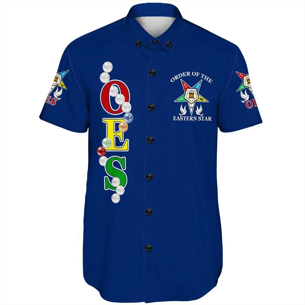 Order Of The Eastern Star Pearls Blue Short Sleeve Shirt T09_0