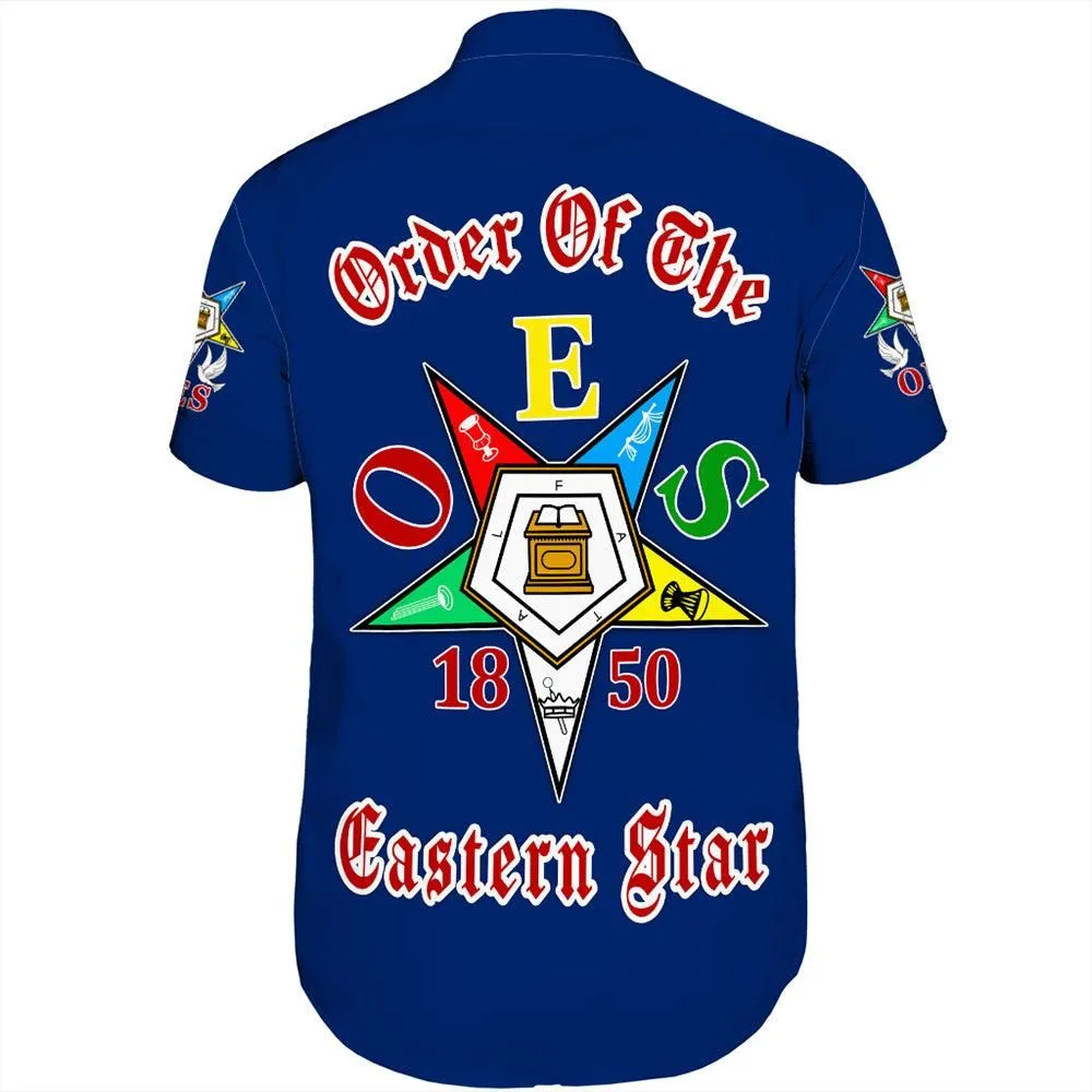 Order Of The Eastern Star Pearls Blue Short Sleeve Shirt T09_1
