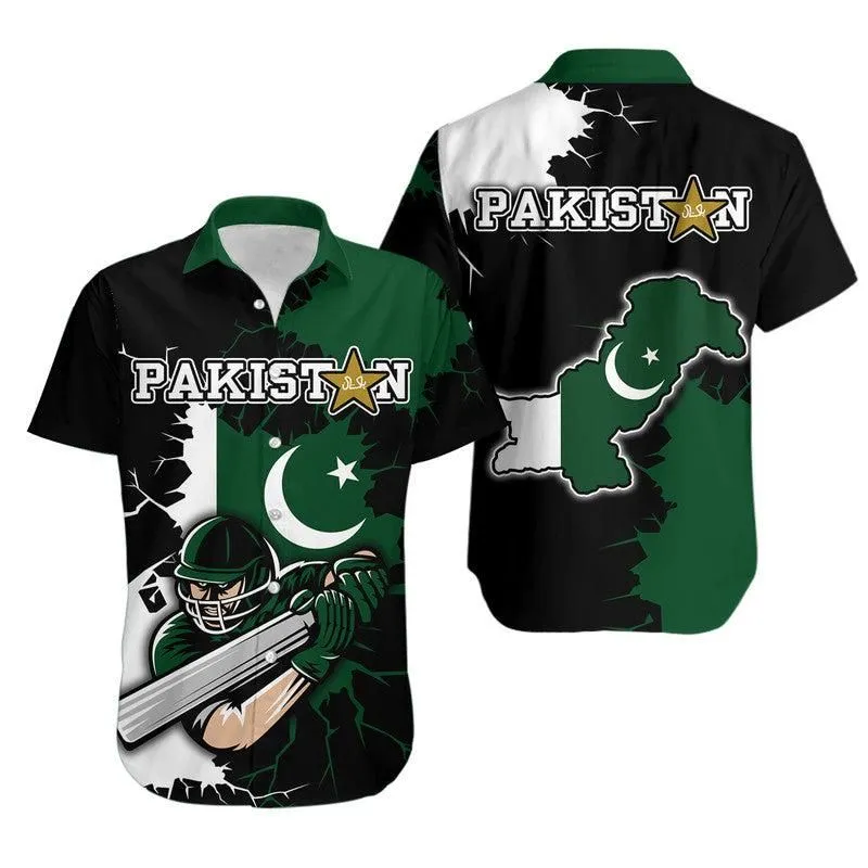 Pakistan Men In Green Cricket Team Hawaiian Shirt Pakistan Player Flag Style Lt9_0