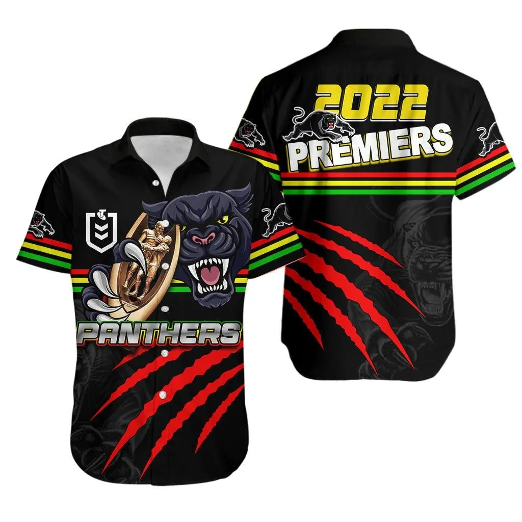 Panthers Rugby Hawaiian Shirt Premiers 2022 Black Vibe Lt6_0