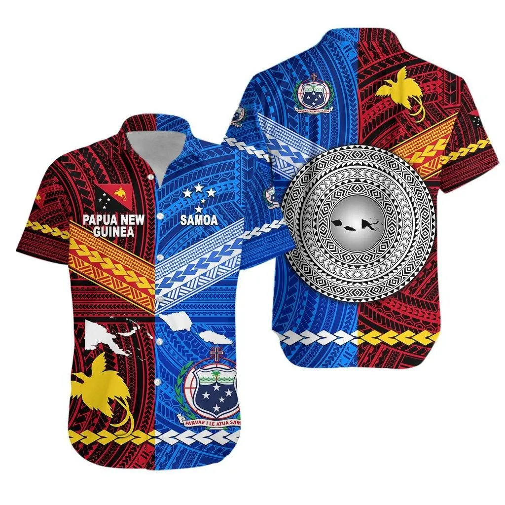 Papua New Guinea And Samoa Together Hawaiian Shirt Lt8_1