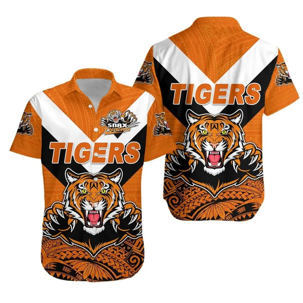 Papua New Guinea Lae Snax Tigers Hawaiian Shirt Rugby Simple Style Orange Lt8_1