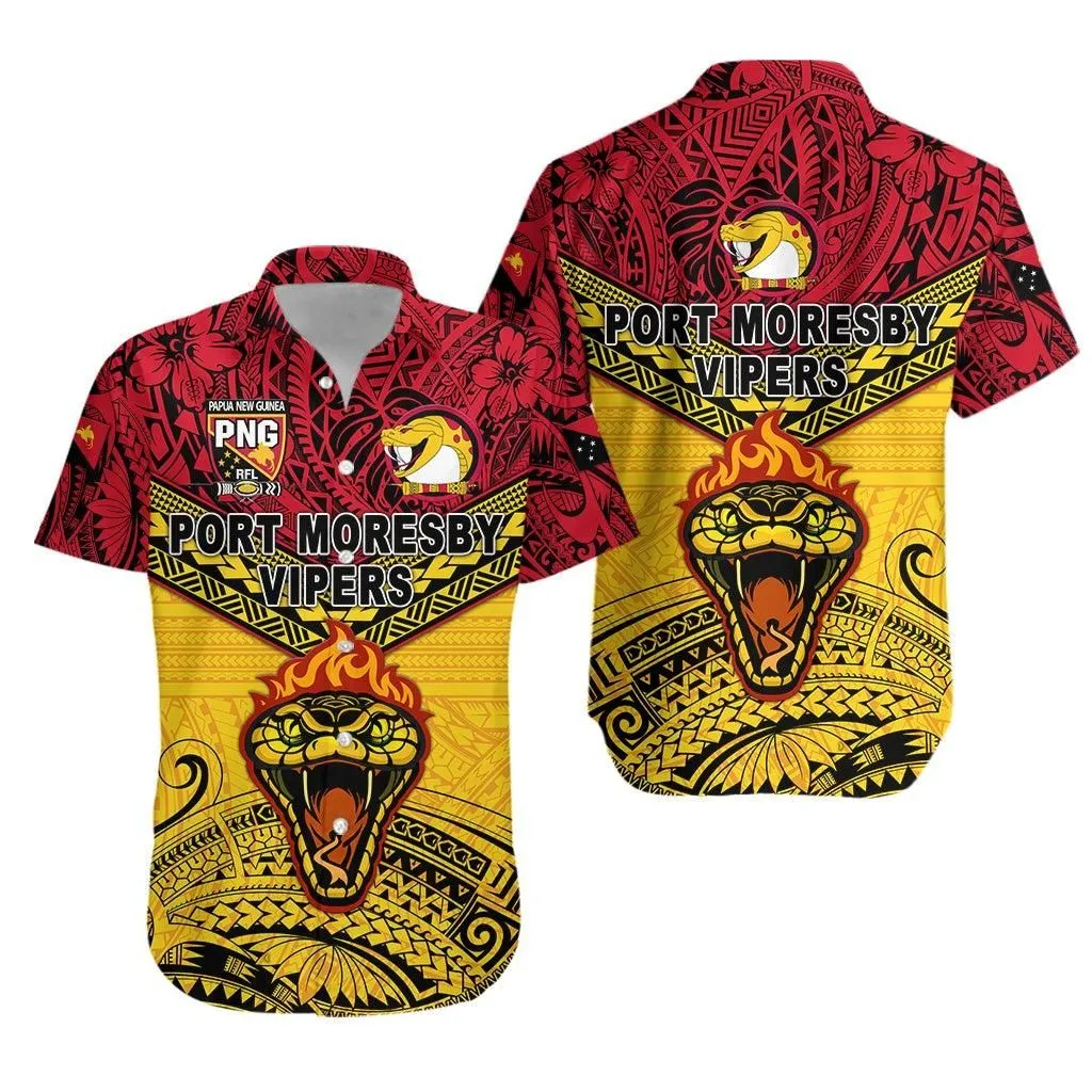 Papua New Guinea Port Moresby Vipers Hawaiian Shirt Rugby Original Style Red Lt8_1