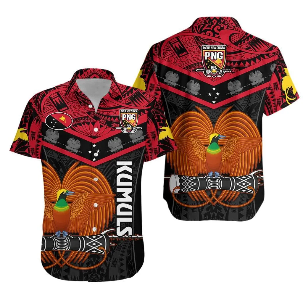 Papua New Guinea Rugby Hawaiian Shirt Png Kumuls Bird Of Paradise Black Lt14_0