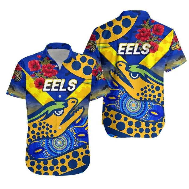 Parramatta Eels Anzac 2022 Hawaiian Shirt Indigenous Vibes   Blue Lt8_1