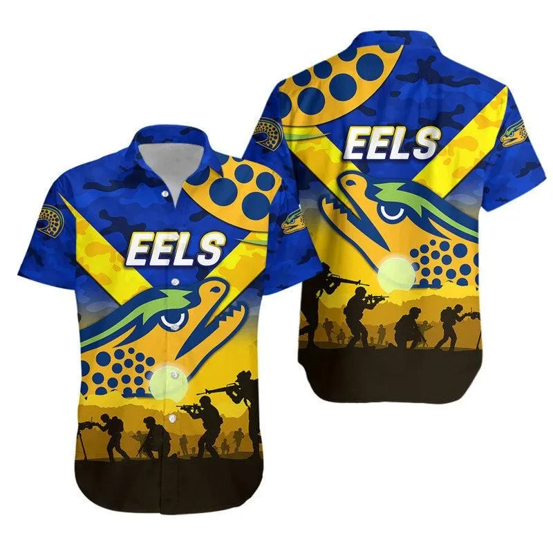 Parramatta Eels Anzac 2022 Hawaiian Shirt Simple Style   Blue Lt8_1