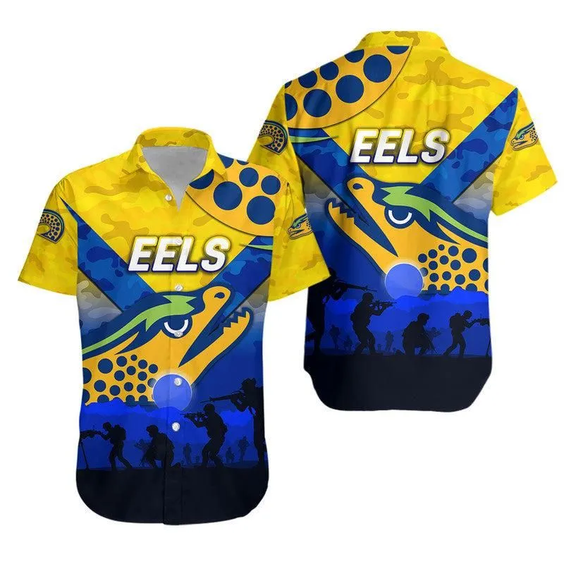 Parramatta Eels Anzac 2022 Hawaiian Shirt Simple Style   Gold Lt8_1