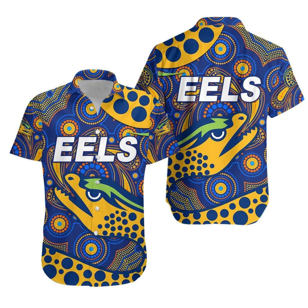 Parramatta Eels Hawaiian Shirt 2021 Indigenous Vibes   Blue Lt8_1