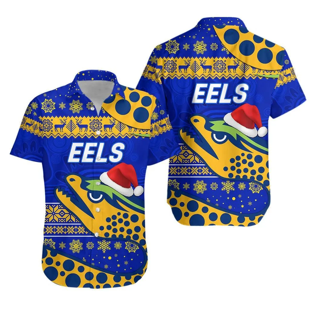 Parramatta Eels Hawaiian Shirt Christmas Simple Style   Blue Lt8_1