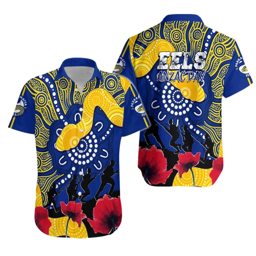 Parramatta Eels Rugby Hawaiian Shirt Anzac Day Aboriginal Arts Lt7_0