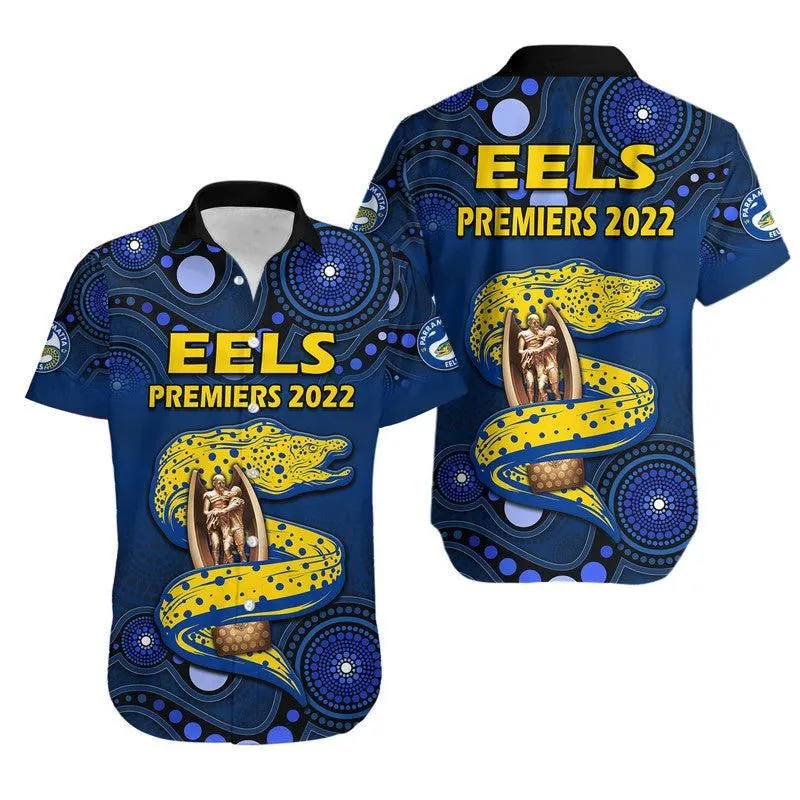 Parramatta Eels Rugby Premiers 2022 Hawaiian Shirt Eels Champion Aboriginal Dot Blue Style Lt9_0